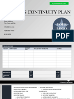 IC Business Continuity Plan Template 9465 PowerPoint