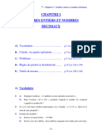 1-Nombres Entiers Et Nombres Decimaux