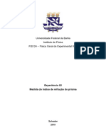 Relatório - Fisica 4 - Medida Do Índice de Refração Do Prisma