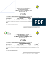 Formato de Citación de Representante Por Subdirección Administrativo