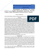 Prevalence and Determinants of Substance Use Among Students at Kampala International University Western Campus, Ishaka Municipality Bushenyi District Uganda