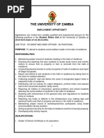 Advert - Student Welfare Officers - 20 Positions