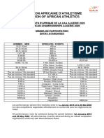 MINIMA de Participation Et Ratio Dencadrement Algerie 2020