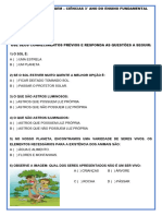 Sondagem de Ciências 3° Ano PDF