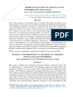 Ansiedade e DepressaÌ o em MaÌ Es de CriancÌ As Com DistuÌ Rbios de Linguagem