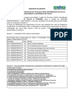 Município de Ibiporã Convocação Comprovação de Títulos E para Distribuição de Aulas Condicionada A Existência de Vagas