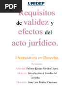 Requisitos de Validez y Efectos Del Acto Jurídico.