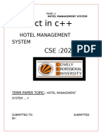 Project in C Hotel Management System PDF Free