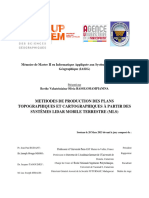 Methodes de Production Des Plans Topographiques Et Cartographiques À Partir Des Systèmes Lidar Mobile Terrestre (MLS)