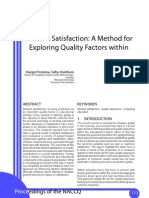 Student Satisfaction: A Method For Exploring Quality Factors Within