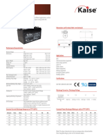 LUMISOLAR Ficha Técnica Batería AGM Sellada 100ah 12V (Mod. KBL121000)