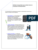 Herramientas y Medidas de Seguridad Que Se Deben Tener en El Proceso de Mantenimiento