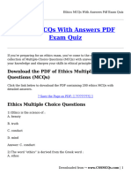 Ethics MCQs With Answers PDF Exam Quiz