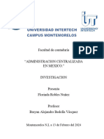 Investigacion Sobre La Administracion Centralizada en Mexico