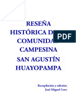 Reseña Histórica de San Agustín Huayopampa