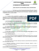 Edital - Reabertura - Processo Seletivo - Auxílio Universitário