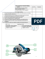 Circular Saw Inspection Checklist Monthly