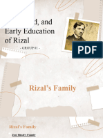 Family Childhood and Early Education of Rizal GROUP 1 Report