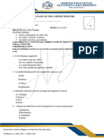 Examen de Fisica Primero Bachillerato 2022-2023