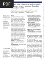 Analgesic Efficacy of Erector Spinae Plane Blocks