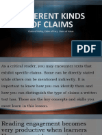 Different Kinds of Claims