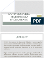 La Vivencia Del Matrimonio Sacramento