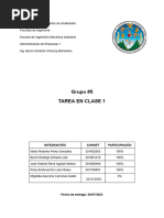 Tarea en Clase 1 en Grupos Administración de Empresas 1