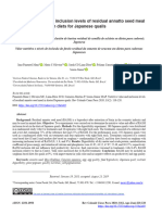 Nutritional Value and Inclusion Levels of Residual Annatto Seed Meal in Diets For Japanese Quails