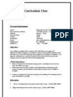 Curriculum Vitae: Personal Information