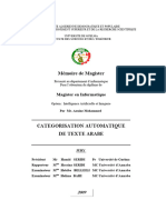 Memoire Classification Automatique de Texte Arabe