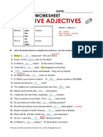 Possessive Adjectives - Grammar Worksheet