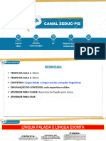 Slide Lingua Escrita e Falada