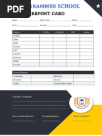 High School Report Card Template