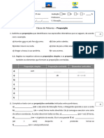 Preposição Simples Preposição Contraída Elementos Contraídos