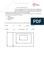 Lista 1 - Conjuntos Numéricos - 8º Ano