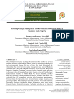 Assessing Change Management and Performance of Selected Banks in Anambra State, Nigeria