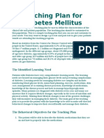 Teaching Plan For Diabetes Mellitus