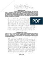 Position Paper On The Jeepney Phase-Out in The Philippines