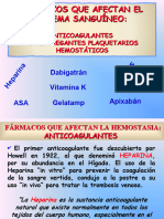 ANTICOAGULANTES, ANTIPLAQUETARIOS Y HEMOSTÁTICOS (1) (Autoguardado)