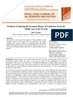 Problems of Studying The Economic History of Uzbekistan (From The Middle Ages To The Present)