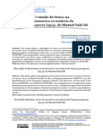 OLIVEIRA, E. R. de NEVES, H. O Estudo Do Léxico Na Gramática de Manuel Said Ali