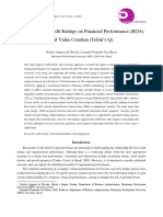 The Impact of Credit Ratings On Financial Performance (ROA) and Value Creation (Tobin's Q)