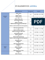 Rundown Badminton ASFERA 2024