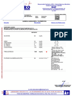 Quimica Sanguinea 7 Elementos: Estudio Resultado Valores de Referencia