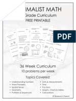 1st Grade Minimalist Math Curriculum Questions Only-Research Parent