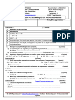 Evaluation N°1 MATHS Semestre 1 Classe 5eme 2022 2023