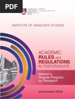 Academic Rules & Regulations Masters by Research - Amendments 2020