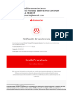 Transferencia Realizada Desde Banco Santander