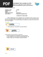 PE 003 CBA Module 8 Week 11 Badminton Simplified Rules and Regulation