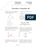 Vetores, Derivadas e Cinemática 2D - OBF - 31-03-2022